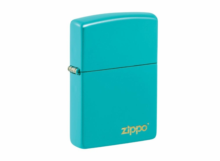 Zippo Zippo Logo Lighter - Flat Turquoise | Lighters