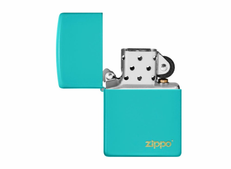 Zippo Zippo Logo Lighter - Flat Turquoise | Lighters