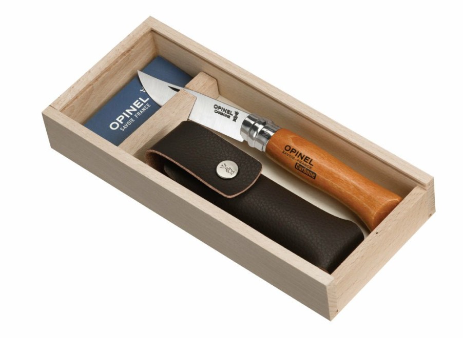 Opinel Opinel No.8 Classic Originals Carbon Steel Knife With Sheath Gift Set | Lock Knives