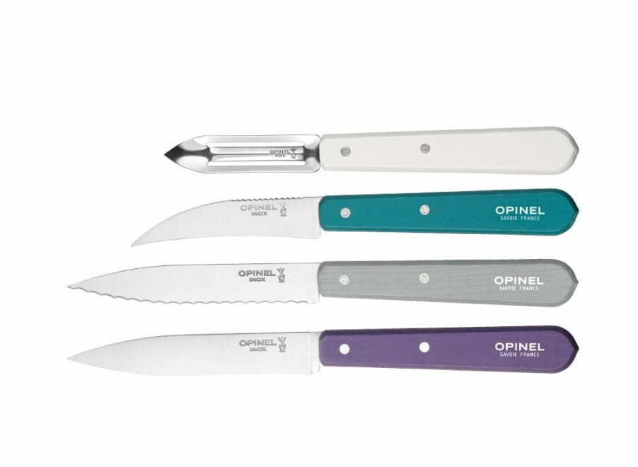 Opinel Opinel Art Deco 4Pc Kitchen Knife Set | Vegetable Knives