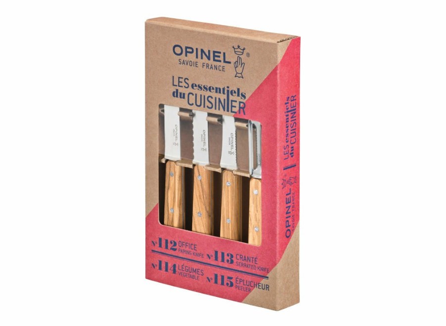 Opinel Opinel Olive Wood 4Pc Kitchen Knife Set | Vegetable Knives