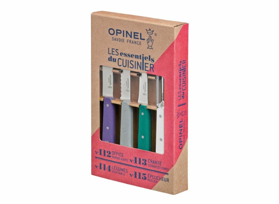 Opinel Opinel Art Deco 4Pc Kitchen Knife Set | Peelers