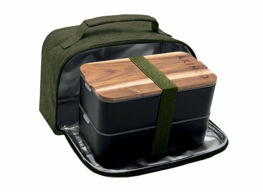 Akinod Akinod Bento + Insulated Lunch Bag - Black/Khaki | Lunchboxes