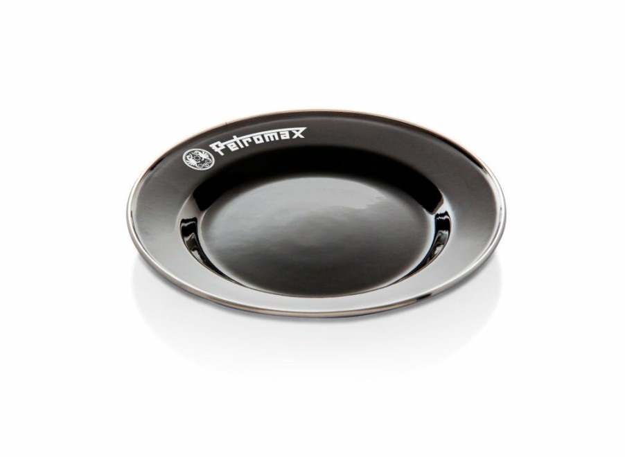 Petromax Petromax Set Of 2 Enamel Plates - Black - Medium | Enamel Tableware