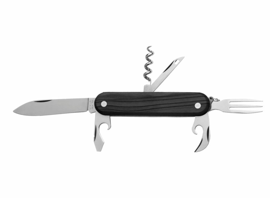 Whitby Knives Whitby Black Pakkawood Multipurpose Folding Knife (2.76") W/ 6 Tools | Multi-Tool Knives