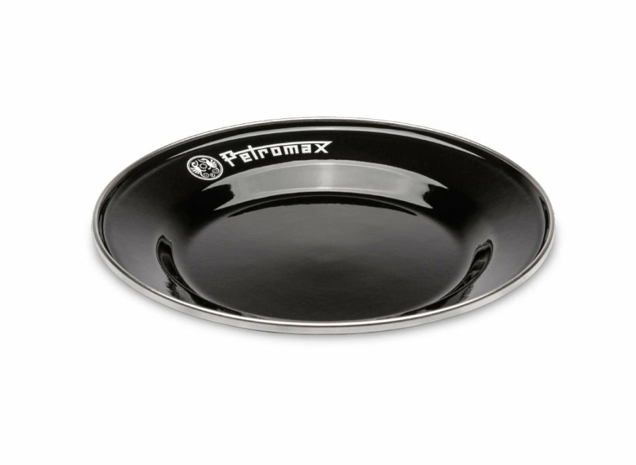 Petromax Petromax Set Of 2 Enamel Plates - Black - Large | Tableware