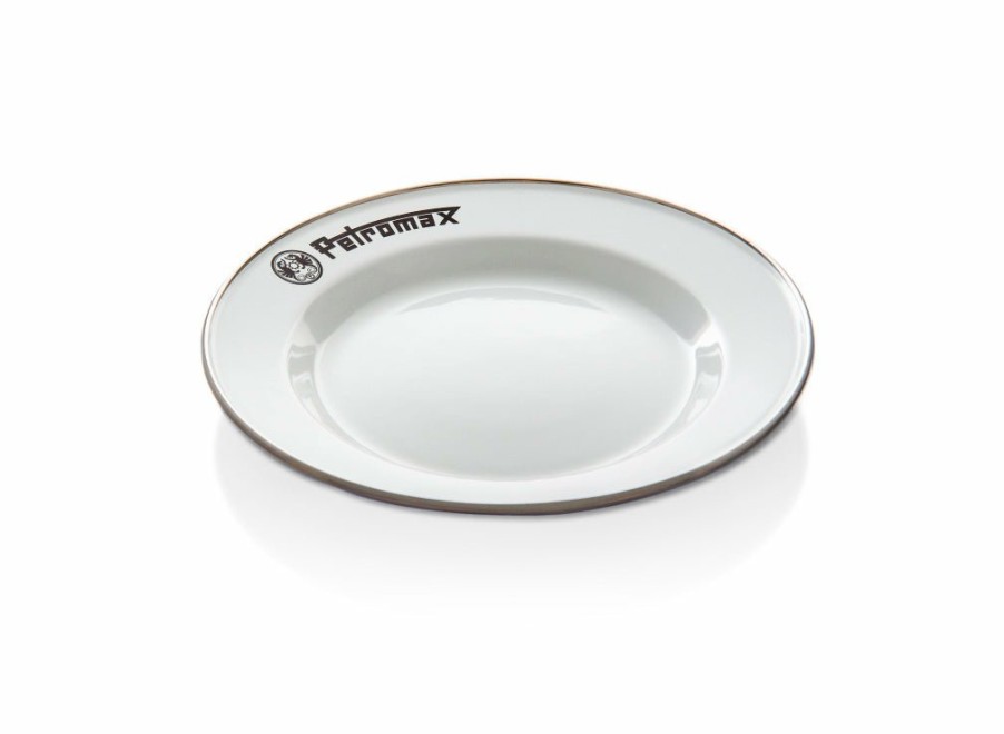 Petromax Petromax Set Of 2 Enamel Plates - White - Medium | Tableware