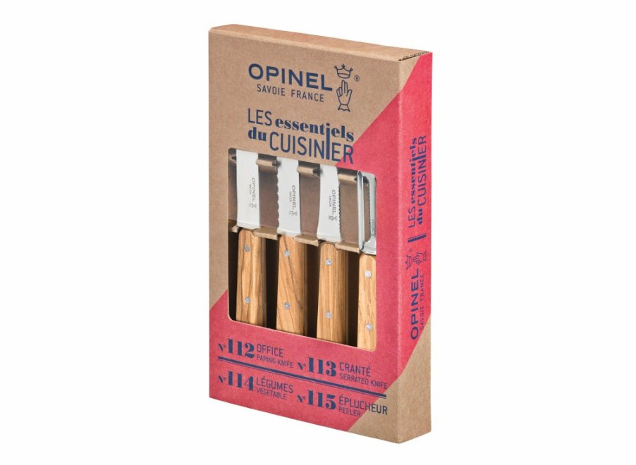 Opinel Opinel Olive Wood 4Pc Kitchen Knife Set | Paring Knives