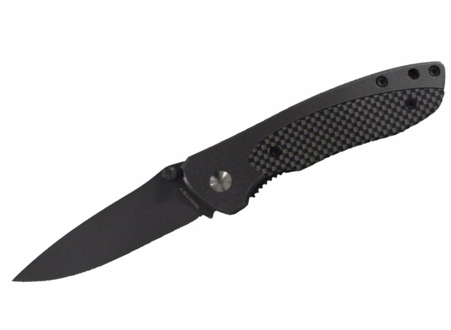 Whitby Knives Whitby Aluminium & Carbon Fibre Effect Lock Knife (2.5") | Lock Knives