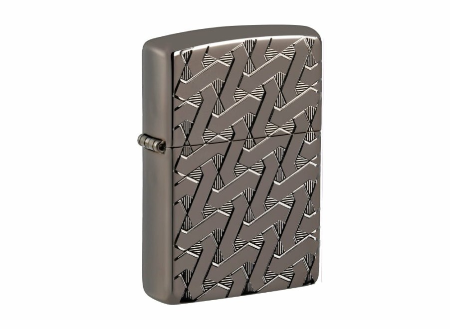 Zippo Zippo Geometric Weave Lighter - High Polish Black Ice® | Lighters