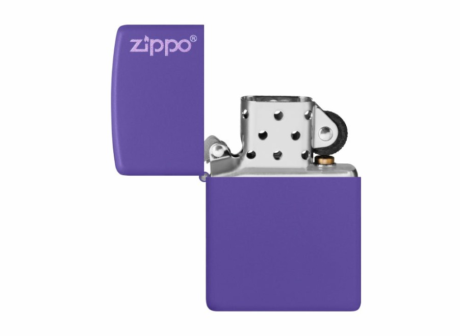 Zippo Zippo Logo Lighter - Purple Matte | Lighters