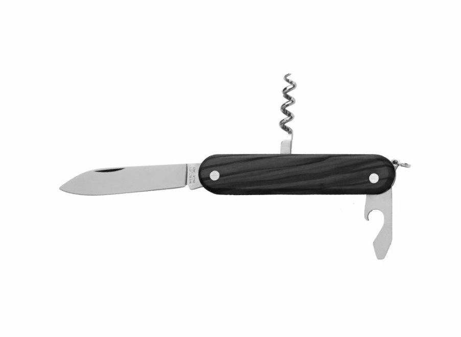 Whitby Knives Whitby Black Pakkawood Multipurpose Folding Knife (2.76") W/ 3 Tools | Multi-Tool Knives