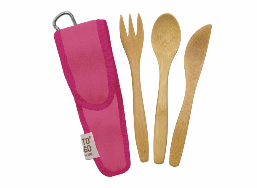 ChicoBag To-Go Ware Bamboo Kids Utensil Set - Melon | Reusable Utensils