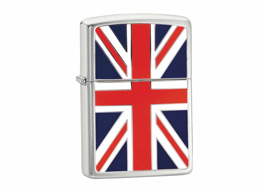 Zippo Zippo Union Jack Lighter - Brushed Chrome | Lighters