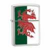 Zippo Zippo Wales Flag Lighter - Brushed Chrome | Lighters