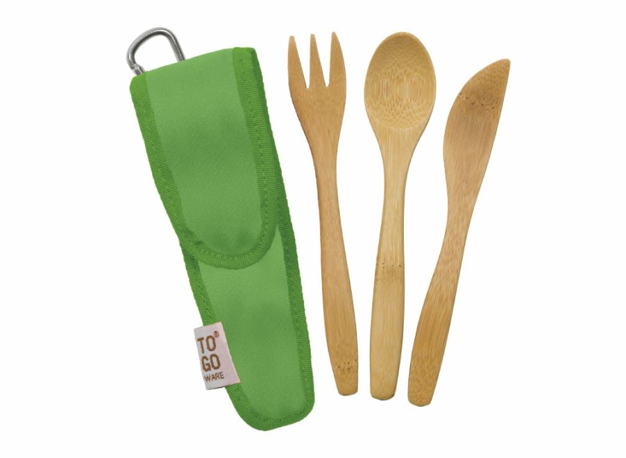 ChicoBag To-Go Ware Bamboo Kids Utensil Set - Kiwi | Reusable Utensils