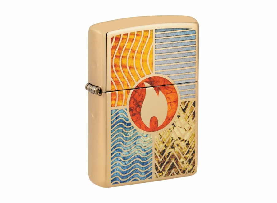 Zippo Zippo Elements Of Earth Lighter - High Polish Brass | Lighters