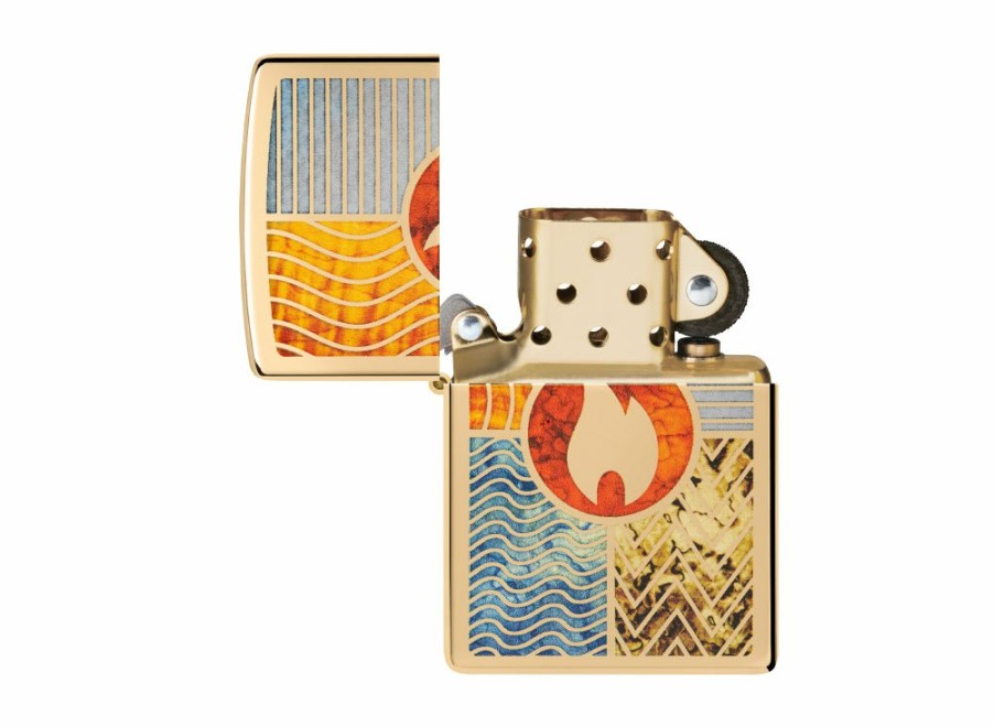 Zippo Zippo Elements Of Earth Lighter - High Polish Brass | Lighters