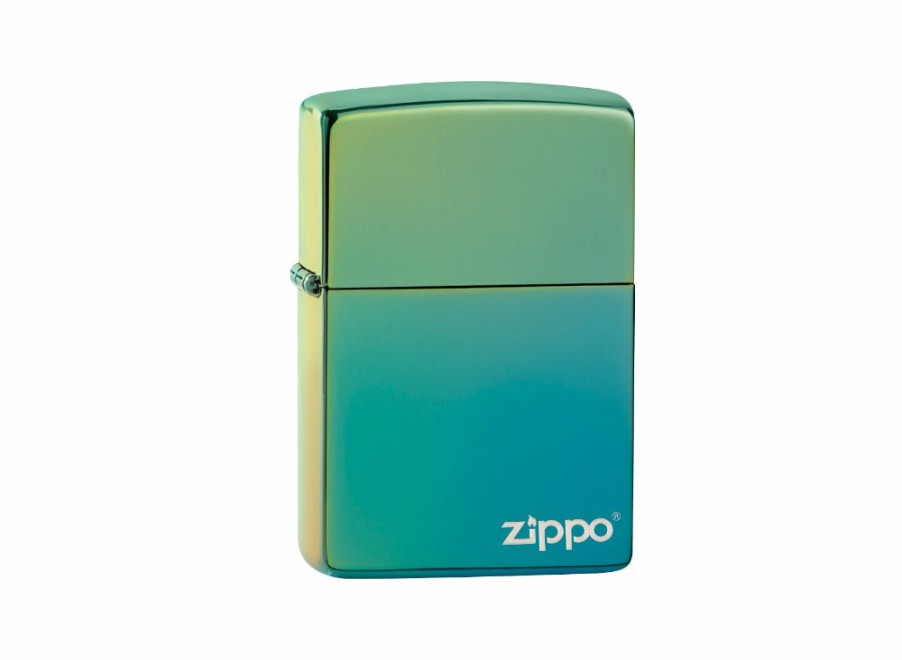 Zippo Zippo Logo Lighter - High Polish Teal | Lighters