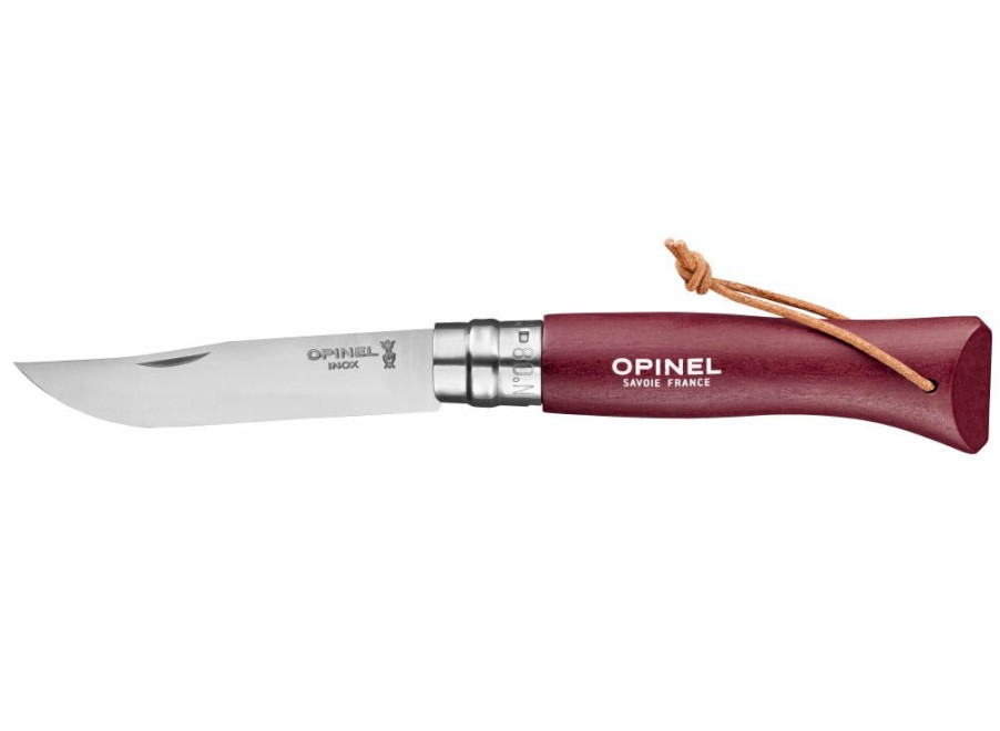 Opinel Opinel No.8 Colorama Trekking Knife - Burgundy | Lock Knives