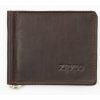 Zippo Zippo Leather Bi-Fold Money Clip Wallet - Mocha | Leather Wallets