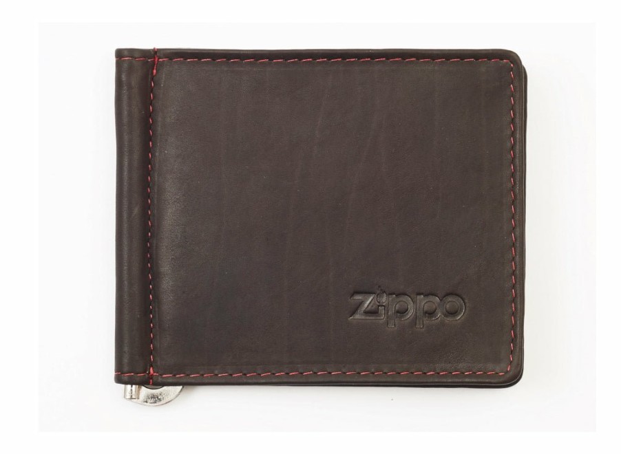 Zippo Zippo Leather Bi-Fold Money Clip Wallet - Mocha | Leather Wallets