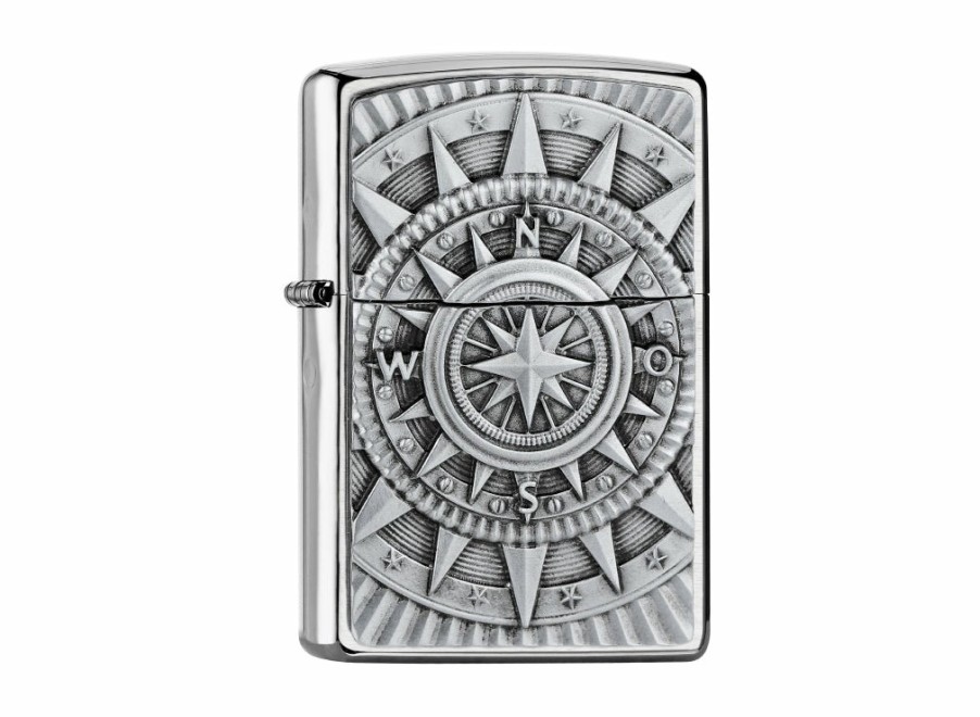 Zippo Zippo Compass Lighter - Brushed Chrome | Lighters