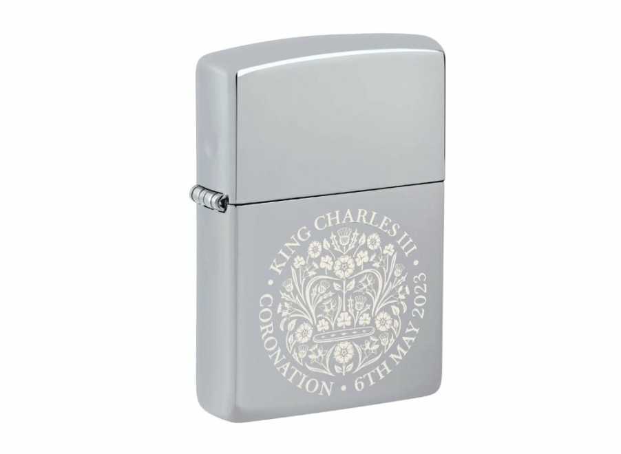 Zippo Zippo King Charles Iii Coronation Lighter - High Polish Chrome | Lighters