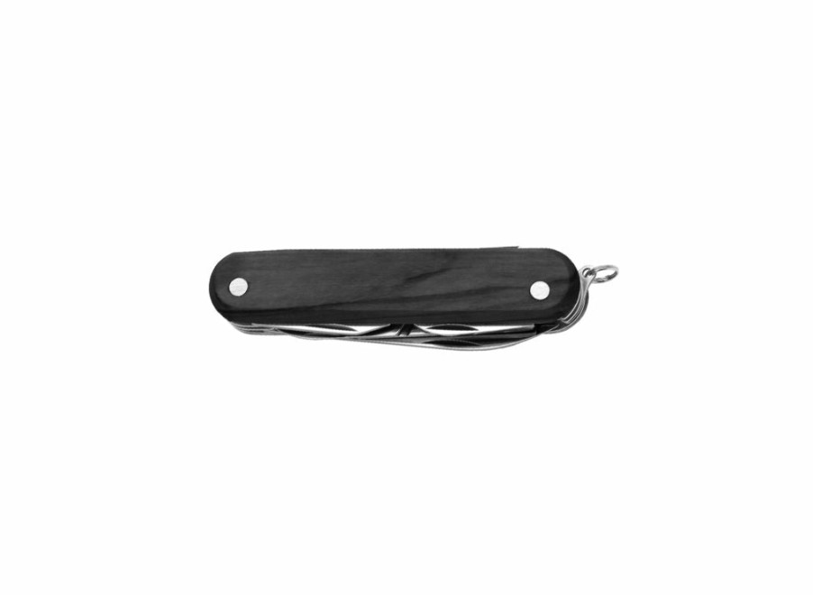 Whitby Knives Whitby Black Pakkawood Multipurpose Folding Knife (2.76") W/ 7 Tools | General Purpose Knives