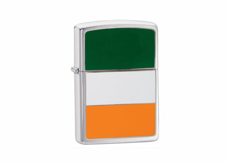 Zippo Zippo Ireland Flag Lighter - Brushed Chrome | Lighters