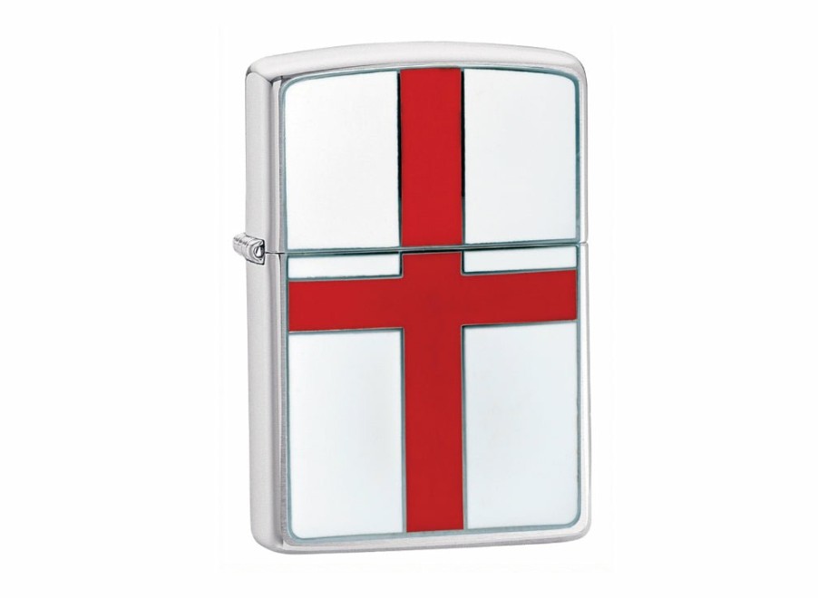 Zippo Zippo England Flag Lighter - Brushed Chrome | Lighters