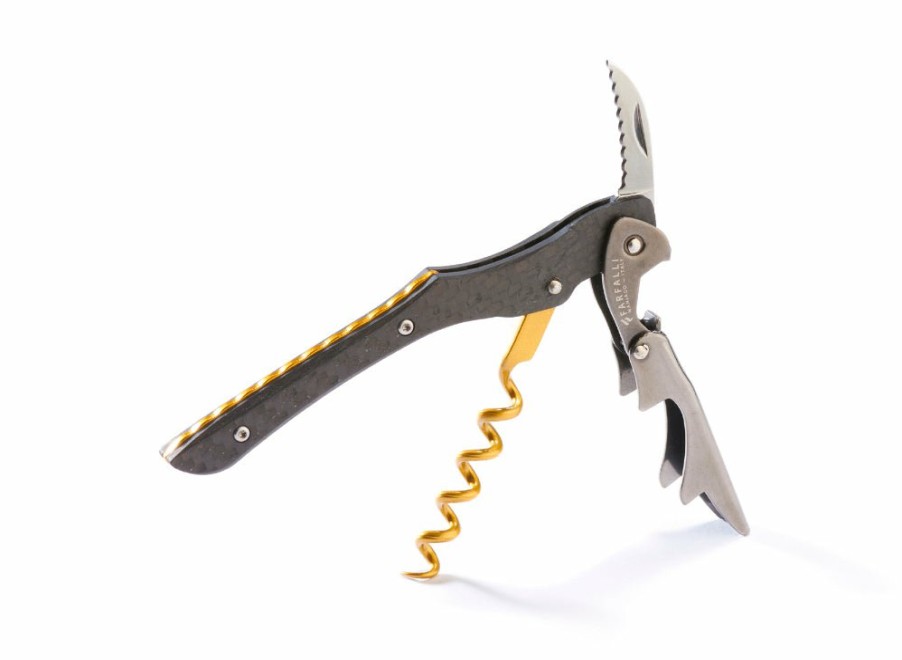 Farfalli Farfalli Fibra Corkscrew And Stopper In Gift Box - Yellow Carbon Fibre | Corkscrews