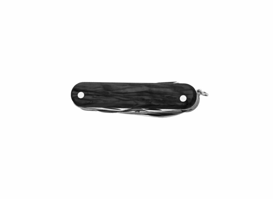 Whitby Knives Whitby Black Pakkawood Multipurpose Folding Knife (2.76") W/ 8 Tools | General Purpose Knives