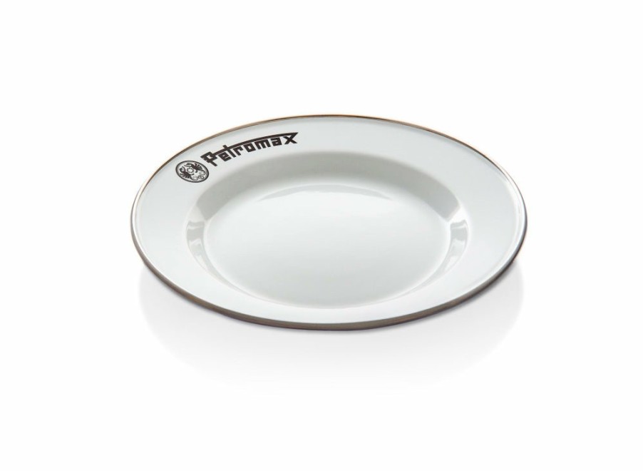 Petromax Petromax Set Of 2 Enamel Plates - White - Medium | Enamel Tableware