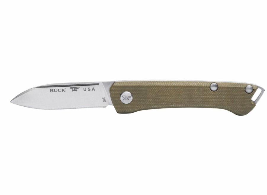 Buck Buck Saunter Drop Point Knife - Green Micarta | General Purpose Knives