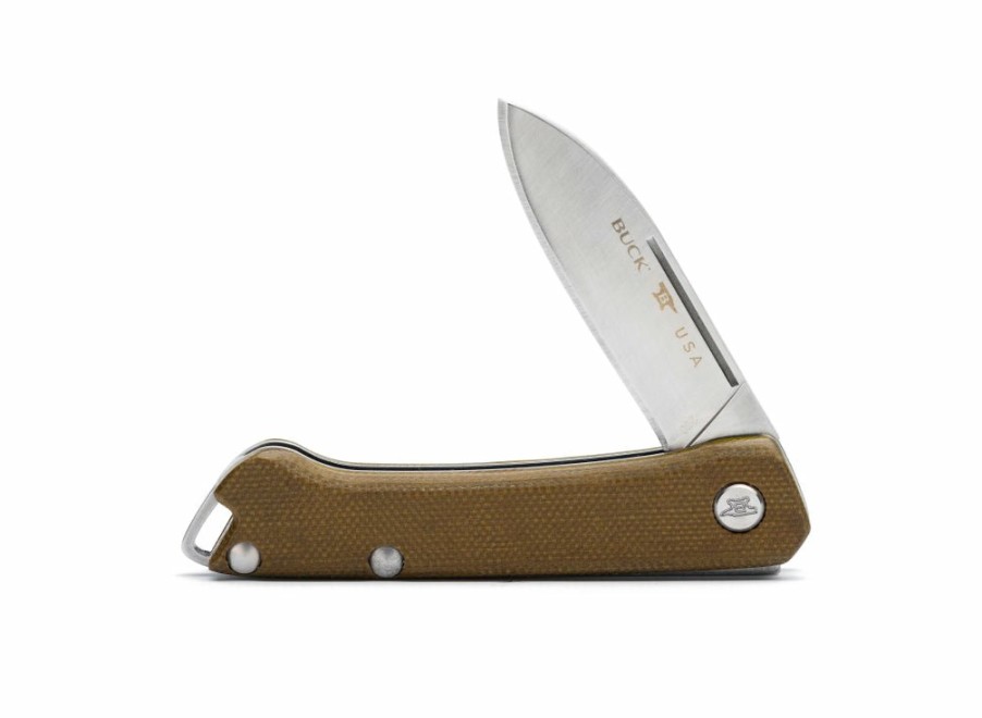 Buck Buck Saunter Drop Point Knife - Green Micarta | General Purpose Knives