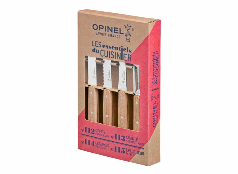 Opinel Opinel Beechwood 4Pc Kitchen Knife Set | Peelers