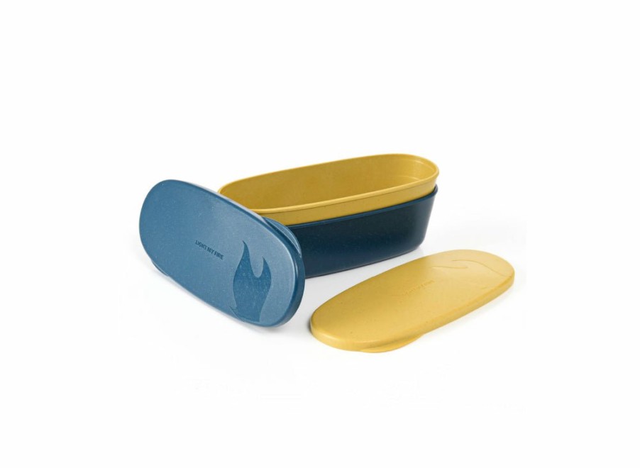 Light My Fire Light My Fire Snapbox Oval 2-Pack - Musty Yellow/Hazy Blue | Lunchboxes