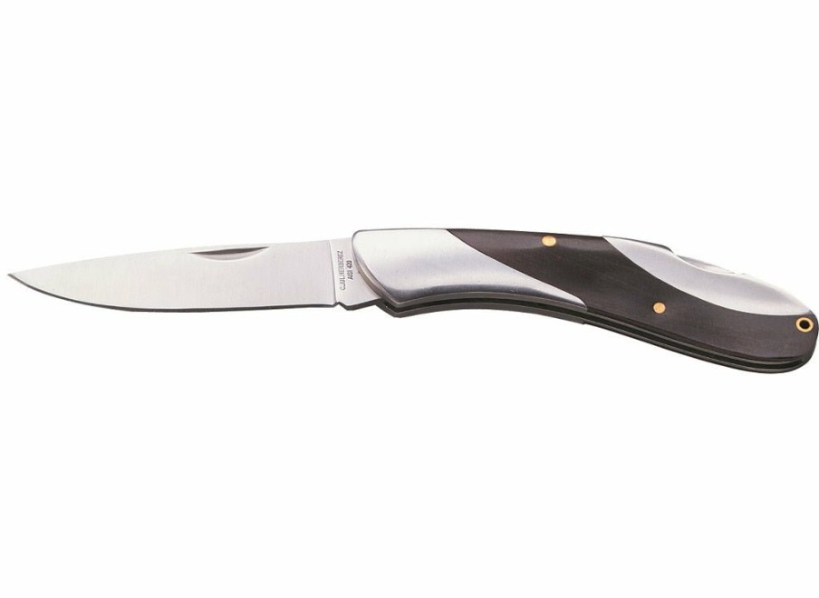 Whitby Knives Whitby Stainless Steel & Dark Wood Lock Knife (3") | Lock Knives