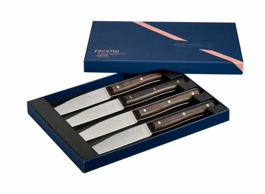 Opinel Opinel Facette 4Pc Table Knife Box Set - Dark Ash | Table Knives