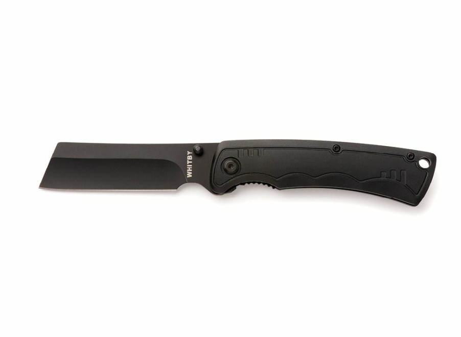 Whitby Knives Whitby Cleaver Liner Lock Knife - Black (2.75") | Lock Knives