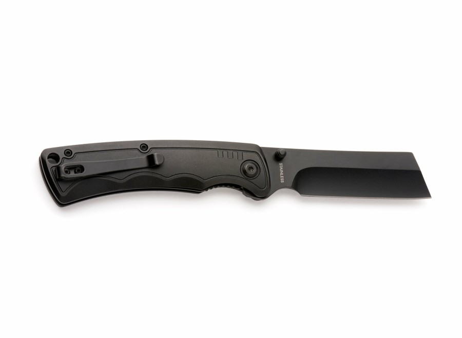 Whitby Knives Whitby Cleaver Liner Lock Knife - Black (2.75") | Lock Knives