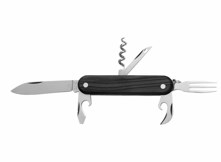 Whitby Knives Whitby Black Pakkawood Multipurpose Folding Knife (2.76") W/ 6 Tools | General Purpose Knives