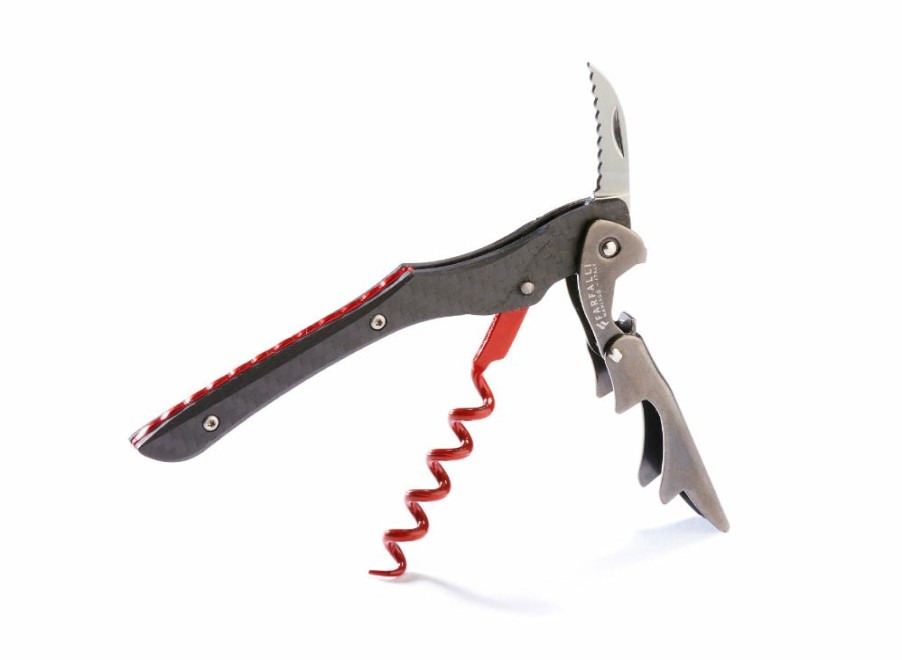 Farfalli Farfalli Fibra Corkscrew And Stopper In Gift Box - Red Carbon Fibre | Bottle Stoppers