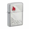 Zippo Zippo Tiles Emblem Lighter - Brushed Chrome | Lighters