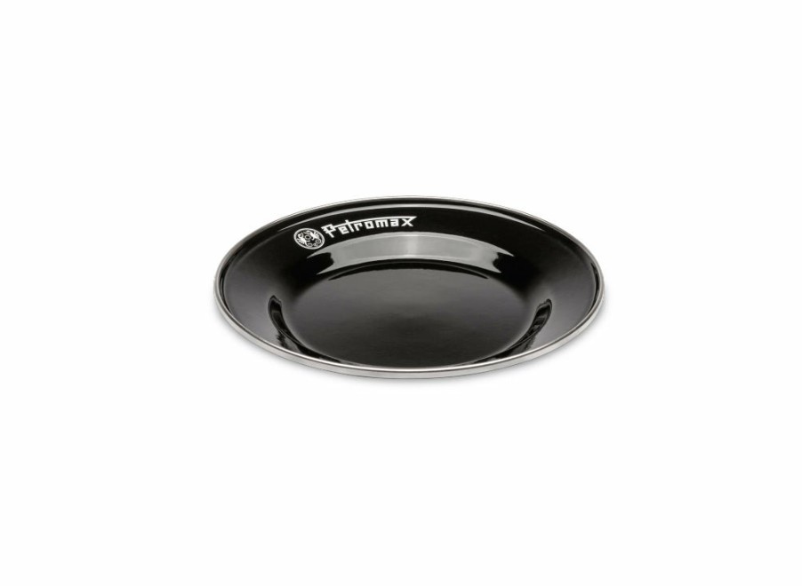 Petromax Petromax Set Of 2 Enamel Plates - Black - Small | Tableware