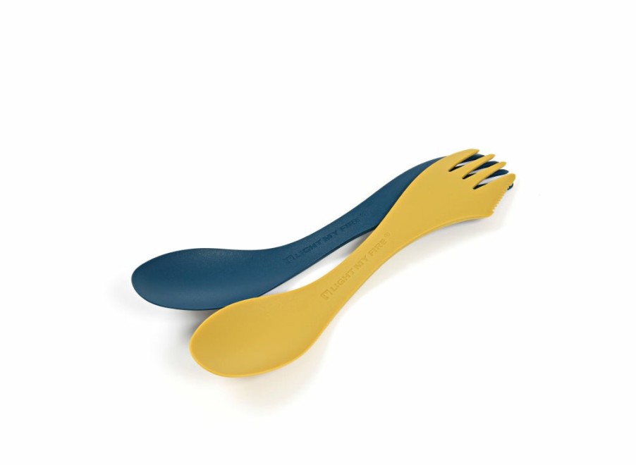 Light My Fire Light My Fire Spork Medium 2-Pack - Musty Yellow/Hazy Blue | Sporks