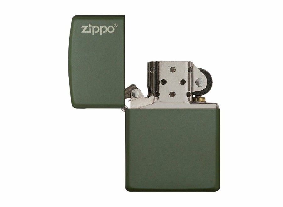 Zippo Zippo Logo Lighter - Green Matte | Lighters