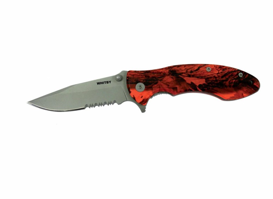 Whitby Knives Whitby Orange Camo Lock Knife (2.75") | Outdoor Knives